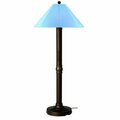 Patio Living Catalina Floor Lamp 39687 with 3 in. bronze body and sky blue Sunbrella shade fabric 39-687